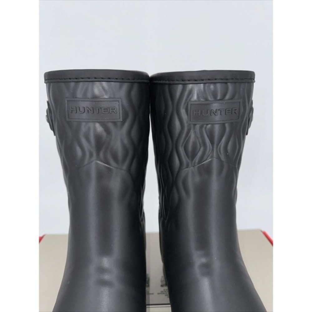 Hunter Original Refined Short Vertical Quilt Black Rain Boots US 8 WFS2238RMA - Picture 8 of 14
